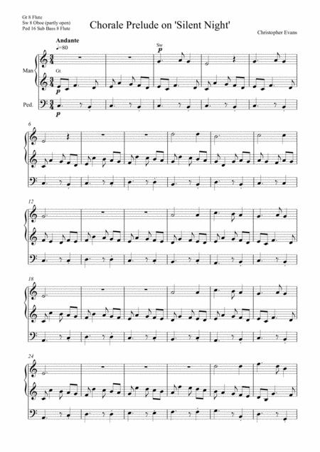 Free Sheet Music Prelude On Silent Night For Organ