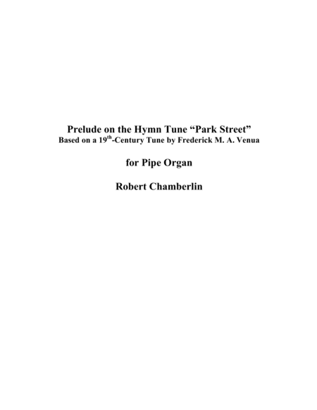 Free Sheet Music Prelude On The Hymn Tune Park Street