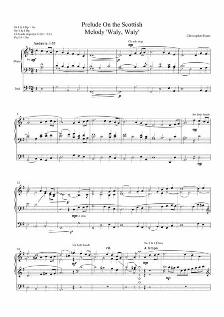 Free Sheet Music Prelude On Waly Waly For Organ