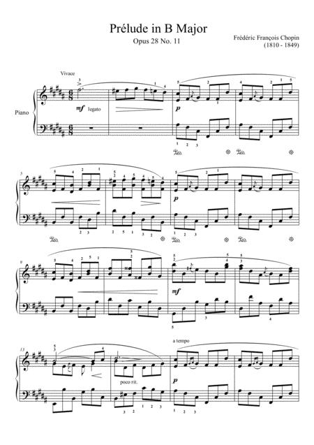 Free Sheet Music Prelude Op 28 No 11