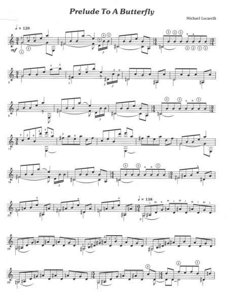 Free Sheet Music Prelude To A Butterfly