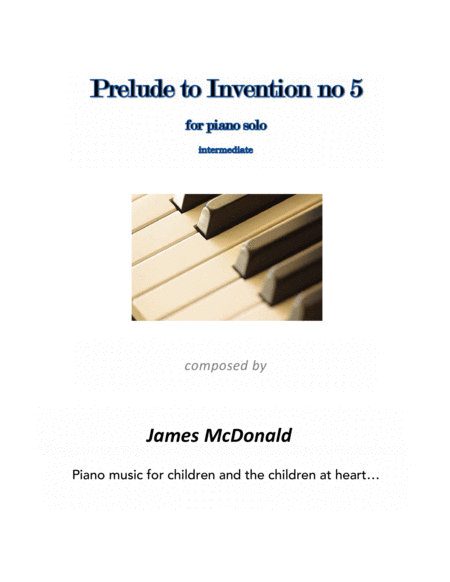 Prelude To Invention No 5 Sheet Music