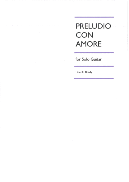 Preludio Con Amore Solo Guitar Sheet Music