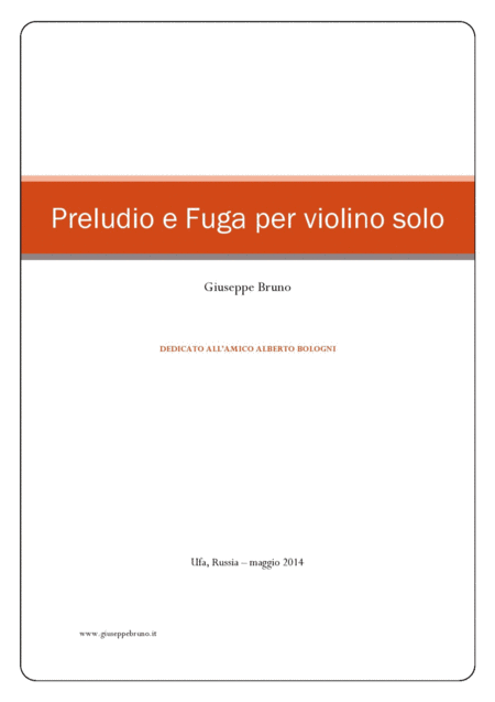 Free Sheet Music Preludio E Fuga Per Violino Solo