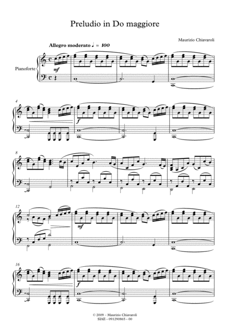 Preludio In Do Maggiore Sheet Music