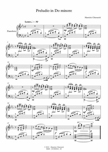 Preludio In Do Minore Sheet Music