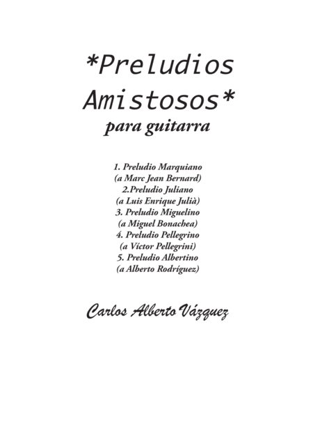 Preludios Amistosos Sheet Music