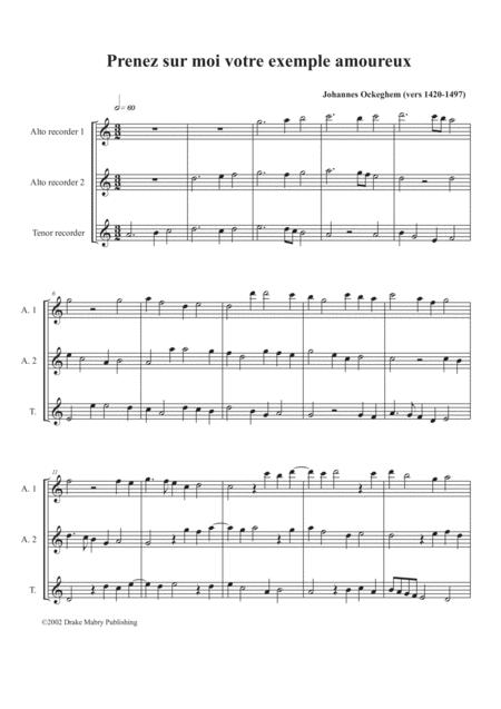 Prenez Sur Moi Votre Exemple Amoureux Sheet Music