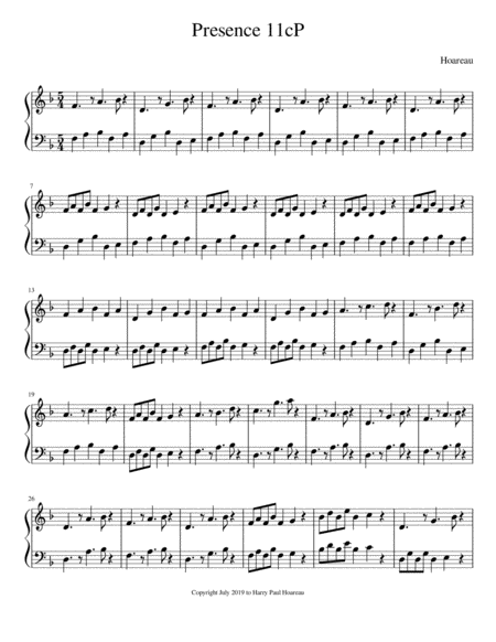 Presence 11c Piano Sheet Music