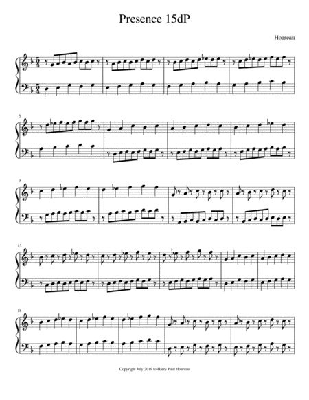 Presence 15d Piano Sheet Music