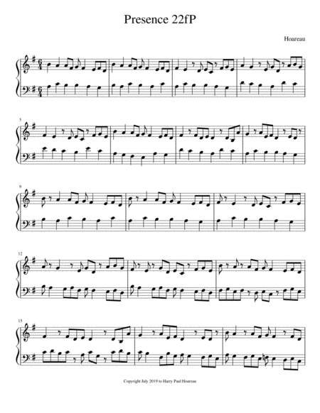 Free Sheet Music Presence 22f Piano