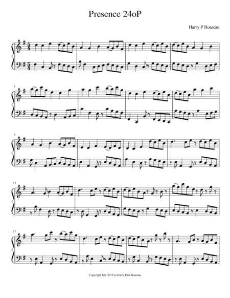 Presence 24o Piano Sheet Music