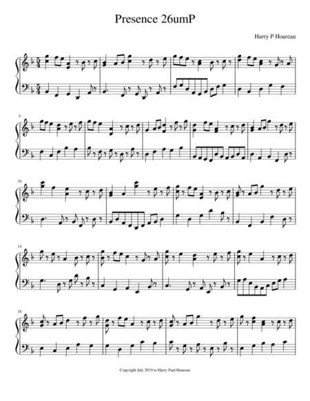 Free Sheet Music Presence 26um Piano