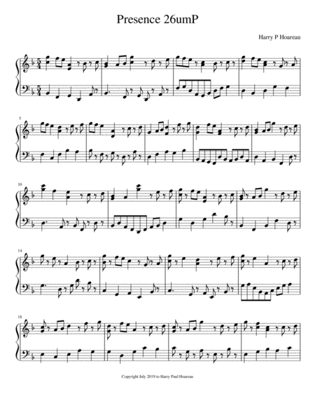 Presence 26um Piano Sheet Music