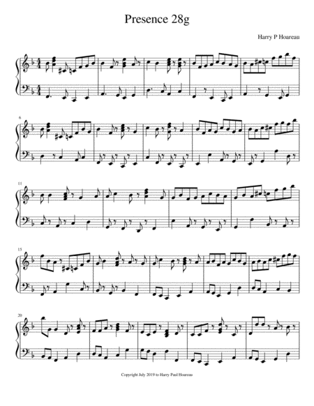 Presence 28g Piano Sheet Music