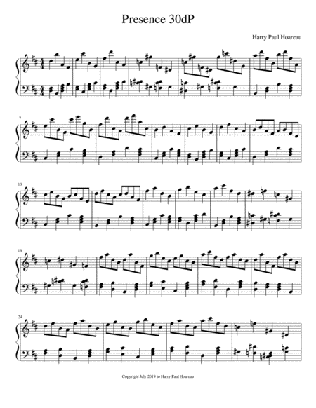 Presence 30d Piano Sheet Music