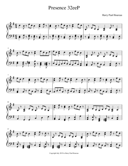 Presence 32ee Piano Sheet Music