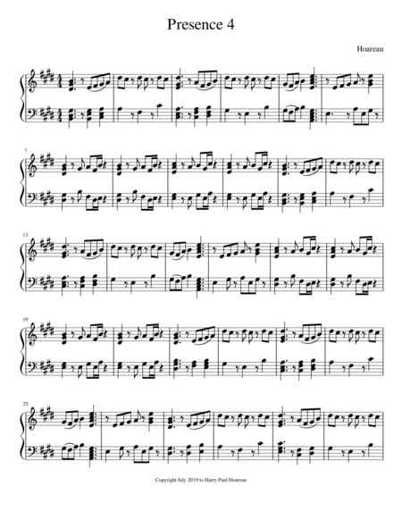 Presence 4 Piano Sheet Music