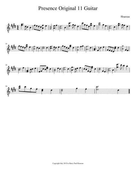 Presence Original 11 Guitar Sheet Music