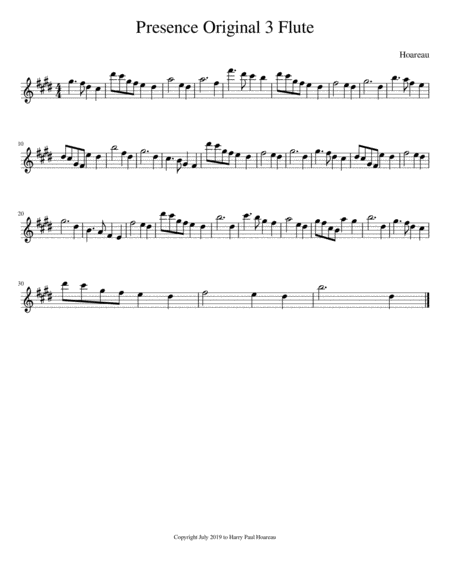 Presence Original 3 Flute Sheet Music