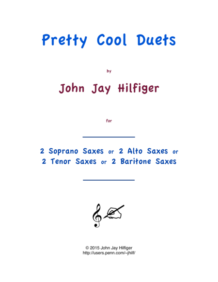 Pretty Cool Duets For Saxophones Sheet Music