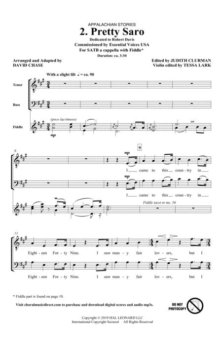 Free Sheet Music Pretty Saro No 2 From Appalachian Stories