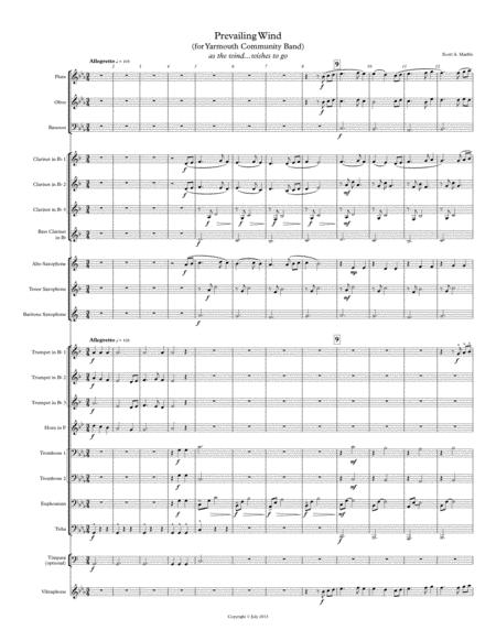 Prevailing Wind For Concert Band Sheet Music