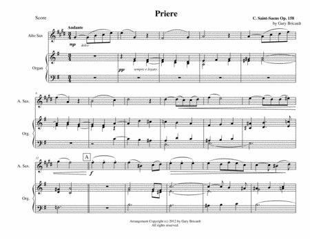 Free Sheet Music Priere Opus 158