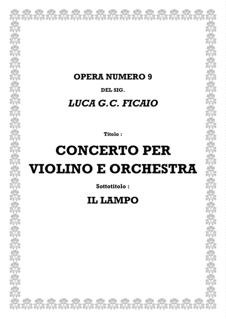 Primo Concerto Per Violino E Orchestra Sheet Music