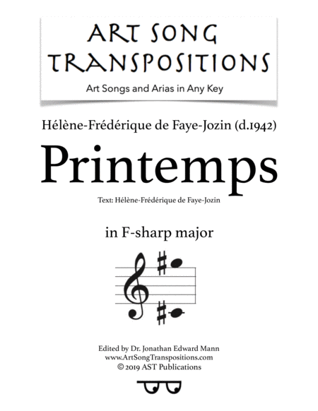 Printemps F Sharp Major Sheet Music