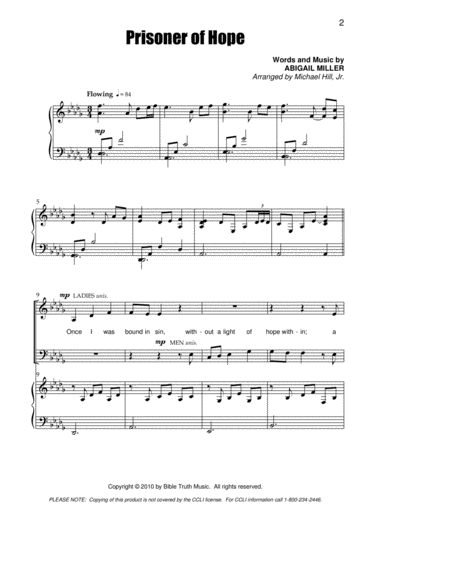 Free Sheet Music Prisoner Of Hope