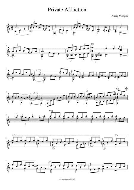 Private Affliction Sheet Music