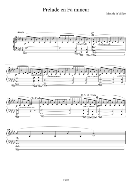 Prlude En Fa Mineur Prelude In F Minor Sheet Music