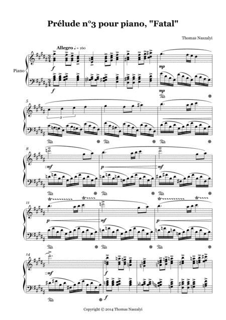 Prlude N 3 Fatal Sheet Music