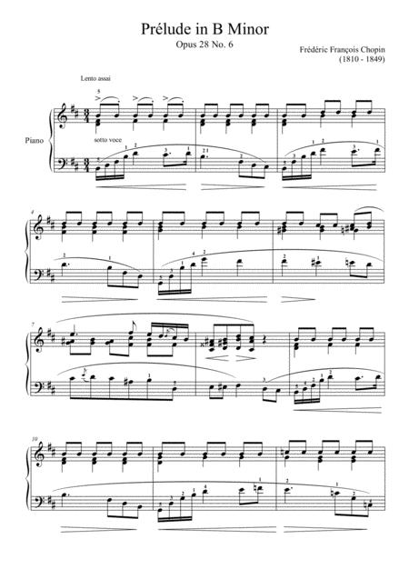 Free Sheet Music Prlude Op 28 No 6