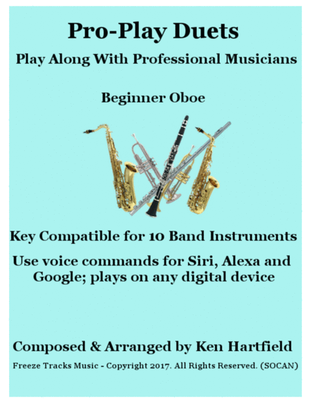 Pro Play Duets For Oboe Play Along With Professional Musicians Key Compatible For 10 Instruments Sheet Music
