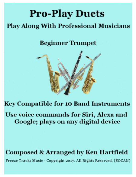 Pro Play Duets For Trumpet Play Along With Professional Musicians Key Compatible For 10 Instruments Sheet Music