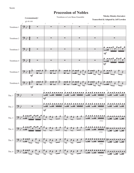 Free Sheet Music Procession Of Nobles