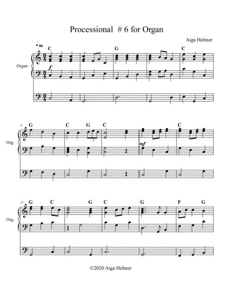 Free Sheet Music Processional 6 For Organ
