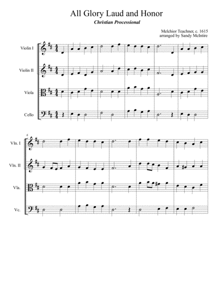 Processional All Glory Laud And Honor Sheet Music