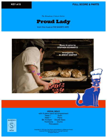 Proud Lady From The Bakers Wife Vocal Solo With 9 Piece Band Full Score Parts Sheet Music