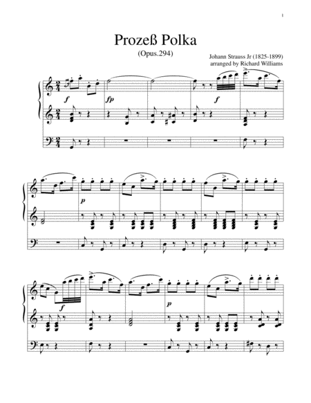 Free Sheet Music Prozess Polka