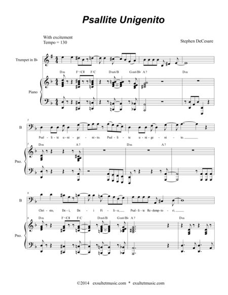 Psallite Unigenito Canon Sheet Music