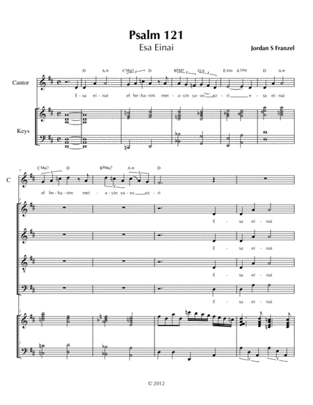 Free Sheet Music Psalm 121 Esa Einai