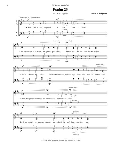 Psalm 23 From Missa Brevis Sheet Music