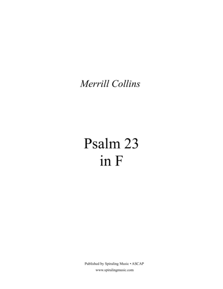 Psalm 23 In F Full Score In F Sheet Music