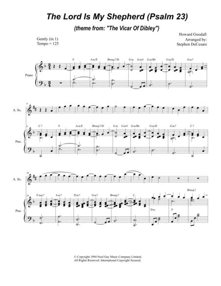 Free Sheet Music Psalm 23 Theme From The Vicar Of Dibley For Alto Saxophone And Piano