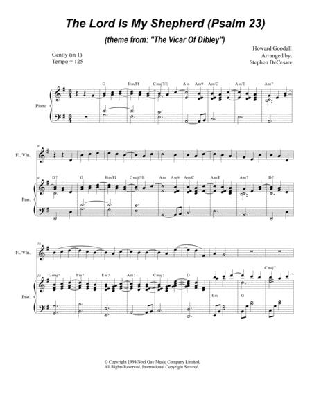 Psalm 23 Theme From The Vicar Of Dibley For Flute Or Violin Solo And Piano Sheet Music