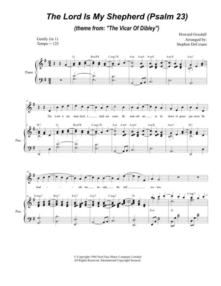 Free Sheet Music Psalm 23 Theme From The Vicar Of Dibley For High Voice
