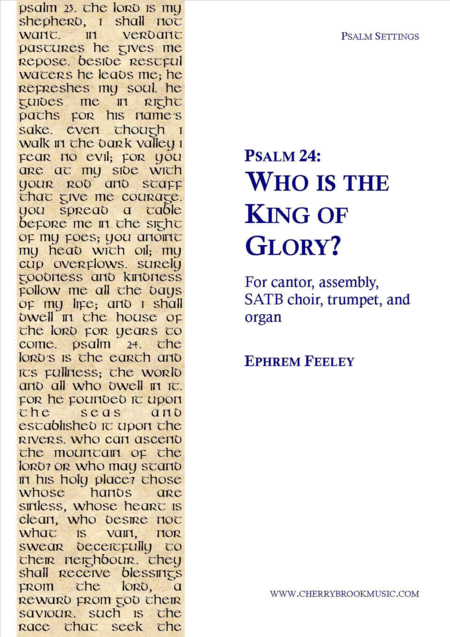 Psalm 24 Who Is The King Of Glory Sheet Music